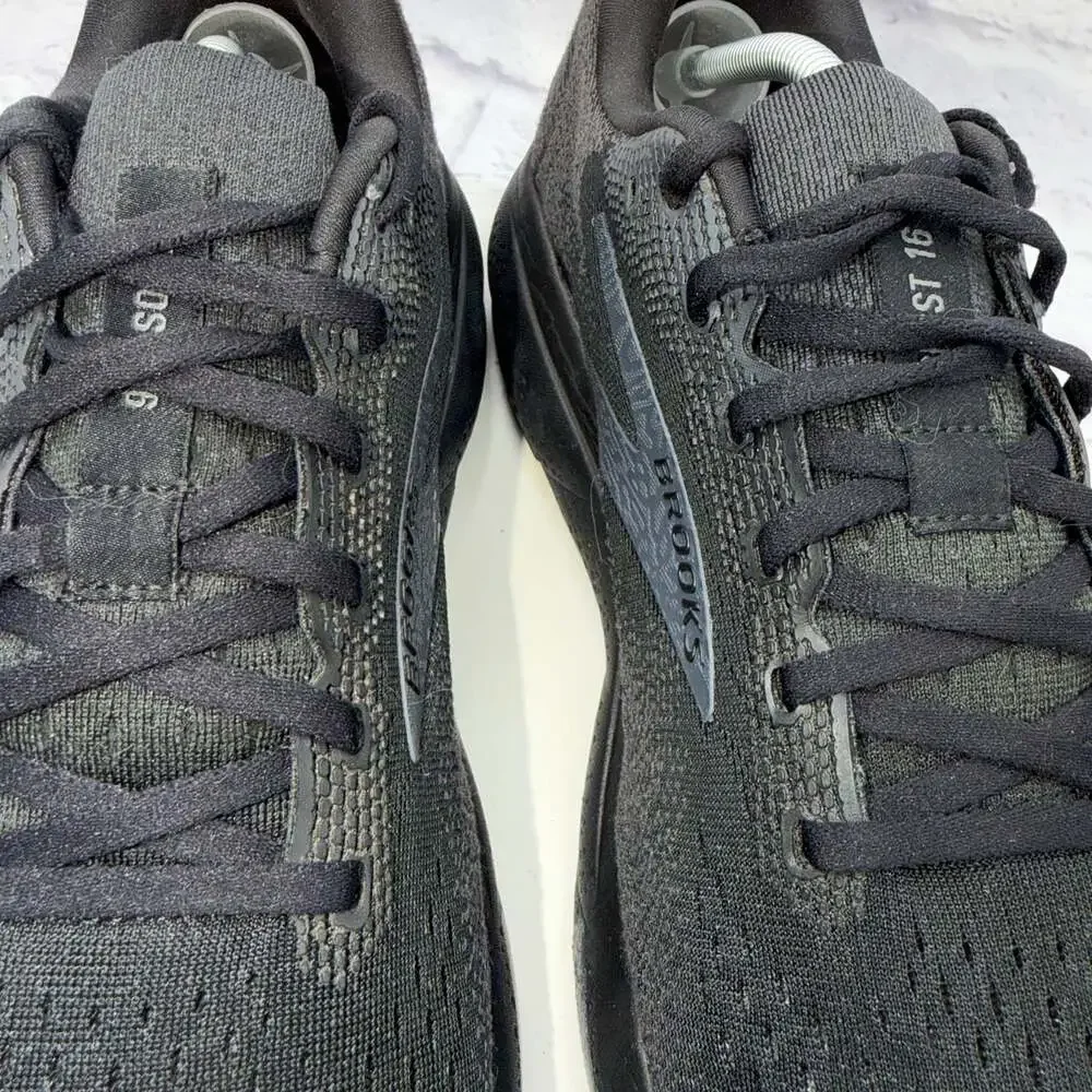 Brooks Ghost 16 Men's Size 12 Black Ebony Performance Running Shoes Sneakers